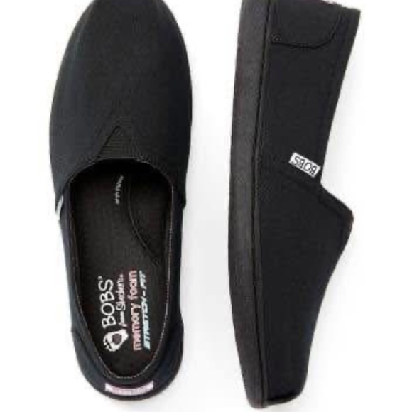 BRAND NEW women skechers bob memory foam slip on black shoes size US 7 & US 8 - Picture 4 of 8